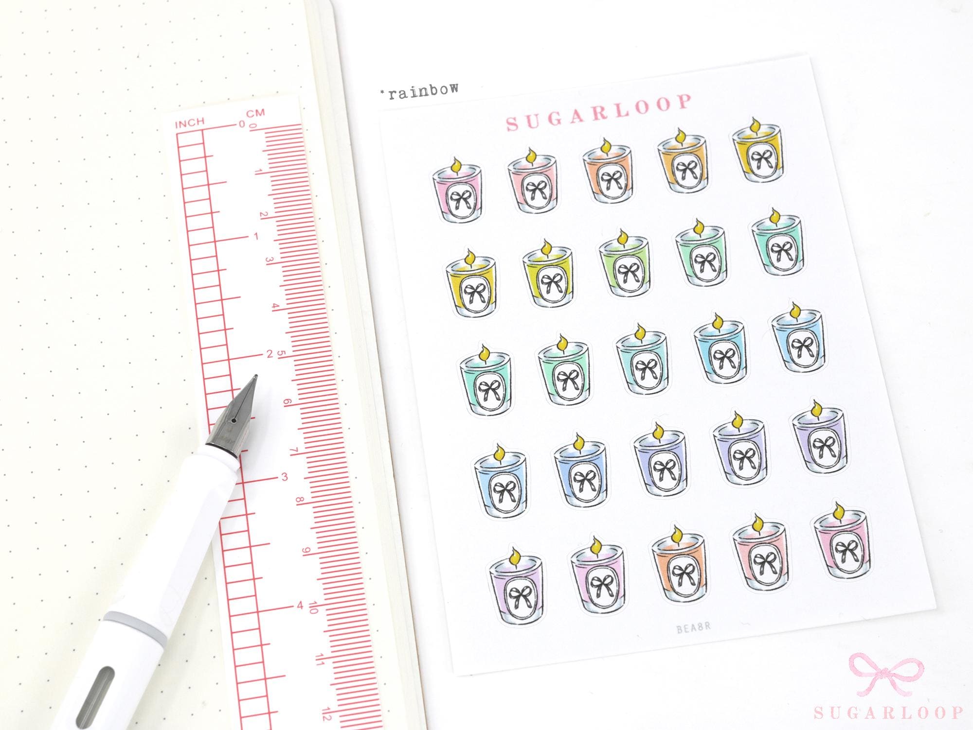 Candle Doodle Icons Planner & Journal Stickers