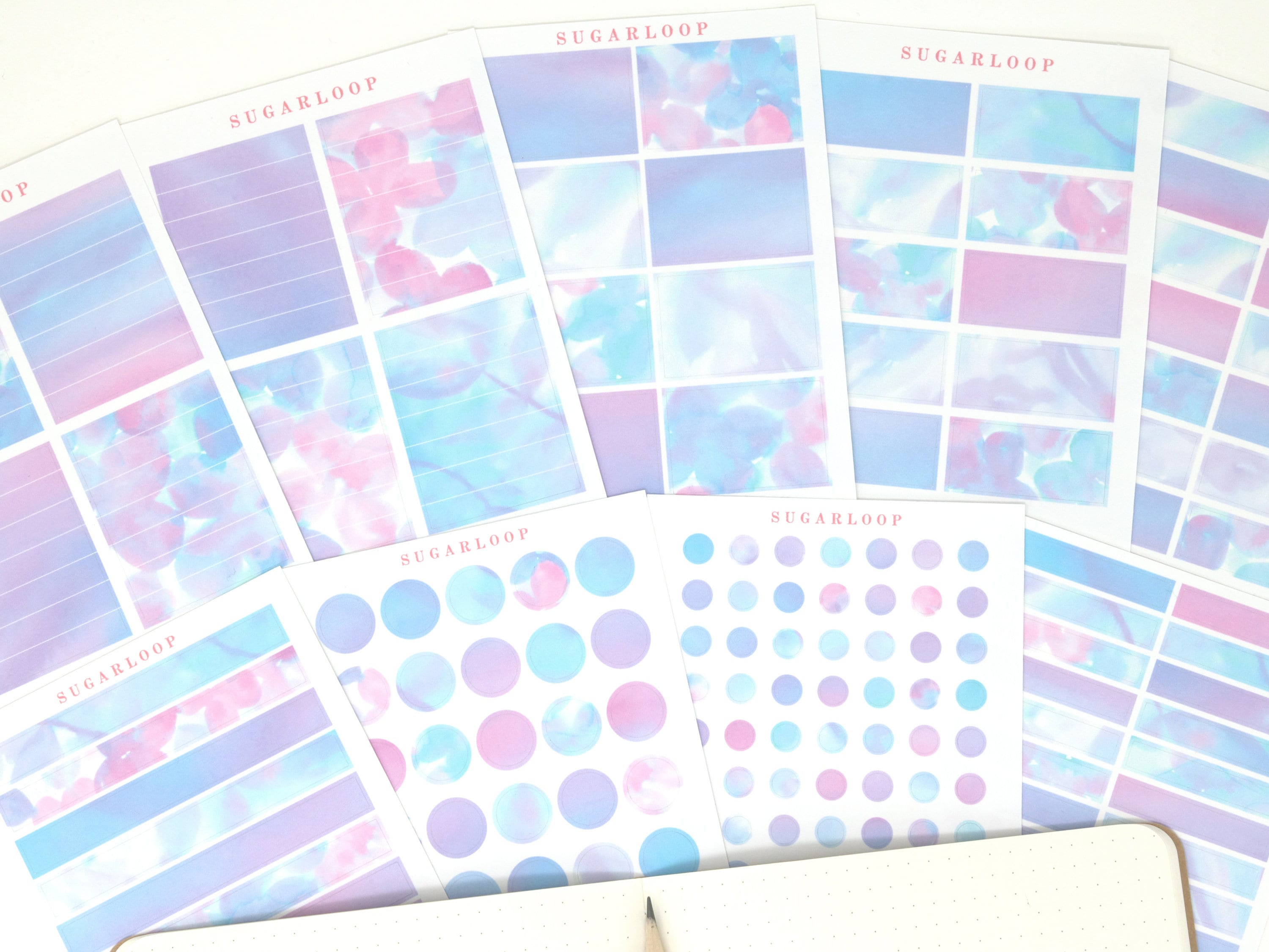 Color Palette Deco Stickers for Journals & Planners: Misty