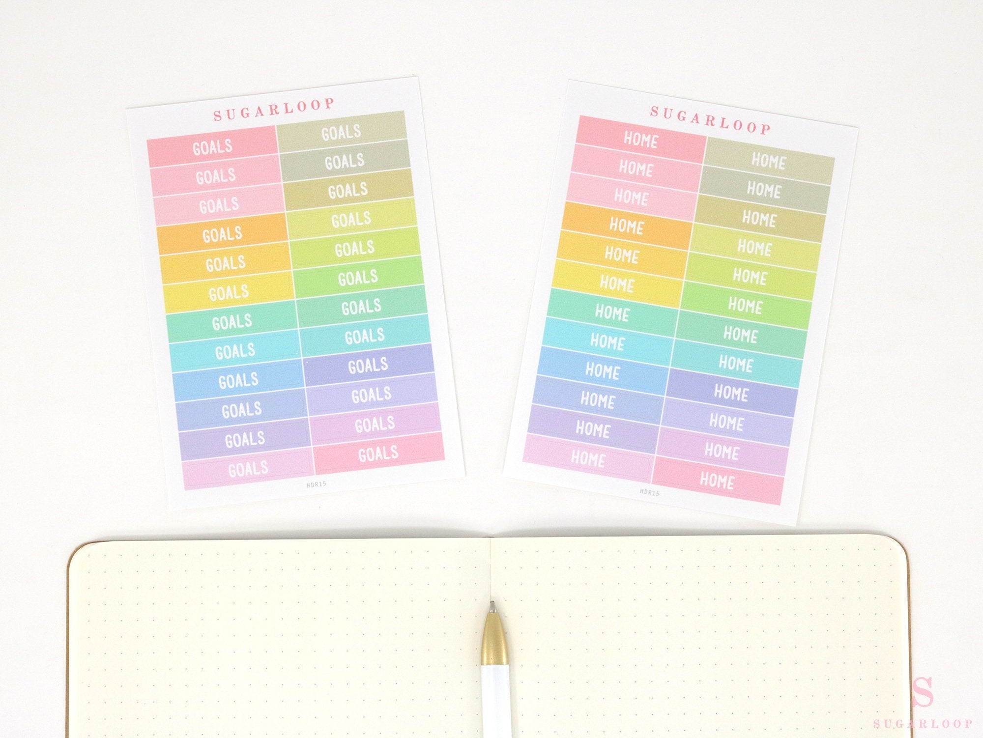 Header Label Planner Sticker: 1.5 in (38 mm) x 0.25 in (6 mm), Planner Essentials