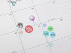 Payday Planner and Journal Stickers: Rainbow Brush Script Dots
