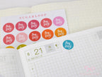 Payday Planner and Journal Stickers: Rainbow Brush Script Dots