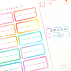 Lined Appointment Label Bujo Planner Stickers: Watercolor