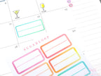 Lined Appointment Label Bujo Planner Stickers: Watercolor