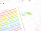 Pastel Sparkly Glitter Quarter Box Label Bujo Planner Stickers:0.5in (12 mm) Tall
