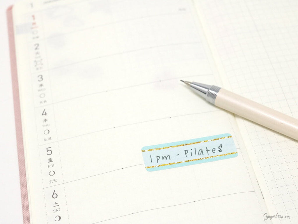 Pastel Sparkly Glitter Quarter Box Label Bujo Planner Stickers:0.5in (12 mm) Tall
