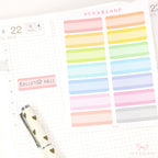 Pastel Quarter Box Label Bujo Planner Stickers: 0.5in (12 mm) Tall
