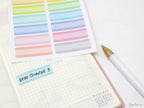 Pastel Quarter Box Label Bujo Planner Stickers: 0.5in (12 mm) Tall