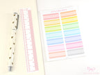 Pastel Quarter Box Label Bujo Planner Stickers: 0.5in (12 mm) Tall