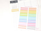 Pastel Quarter Box Label Bujo Planner Stickers: 0.5in (12 mm) Tall