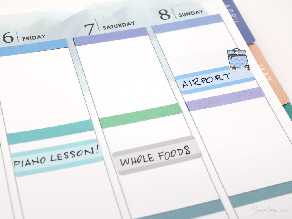 Pastel Quarter Box Label Bujo Planner Stickers: 0.5in (12 mm) Tall