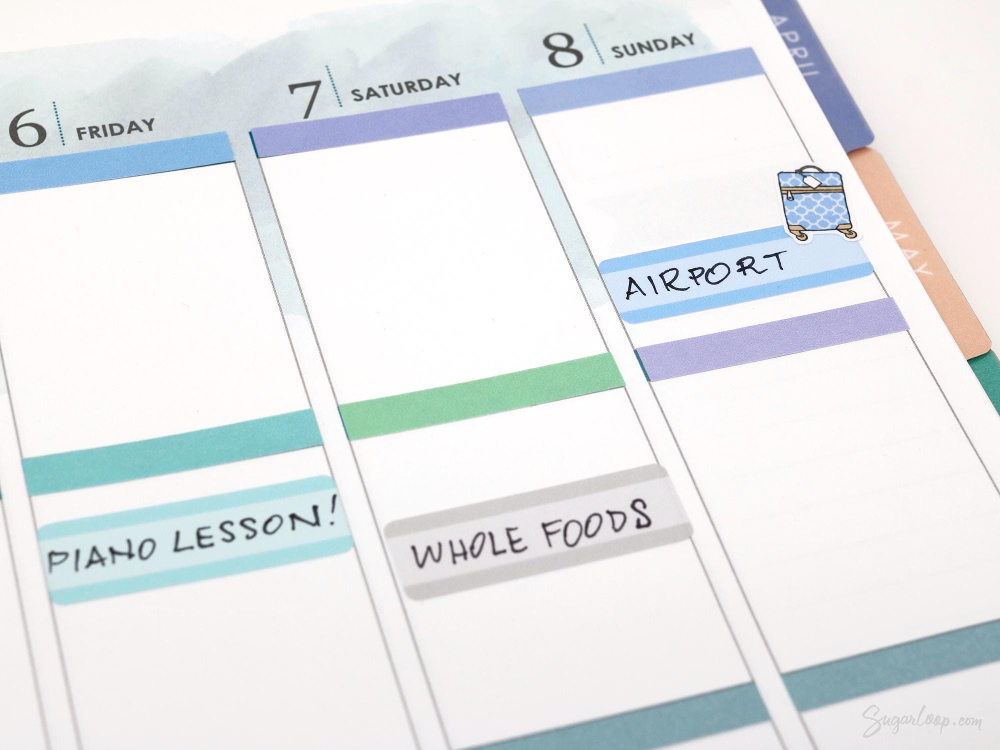 Pastel Quarter Box Label Bujo Planner Stickers: 0.5in (12 mm) Tall