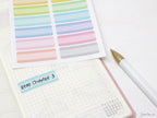 Pastel Quarter Box Label Bujo Planner Stickers: 0.5in (12 mm) Tall