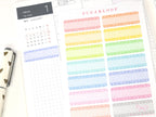 Pastel Polka Dot Quarter Box Label Bujo Planner Stickers: 0.5in (12 mm) Tall