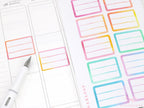 Lined Appointment Label Bujo Planner Stickers: Watercolor