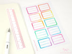 Lined Appointment Label Bujo Planner Stickers: Watercolor