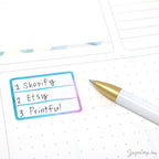 Lined Appointment Label Bujo Planner Stickers: Watercolor