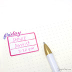 Lined Appointment Label Bujo Planner Stickers: Watercolor