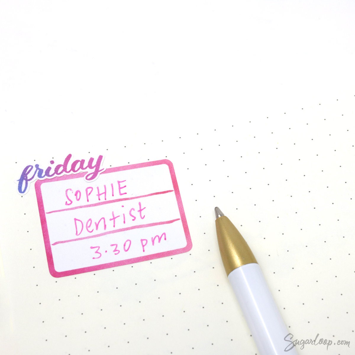Lined Appointment Label Bujo Planner Stickers: Watercolor
