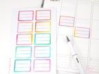 Lined Appointment Label Bujo Planner Stickers: Watercolor