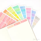 Watercolor Wash Quarter Box Flag Label Bujo Planner Stickers: 0.5in (12 mm) Tall