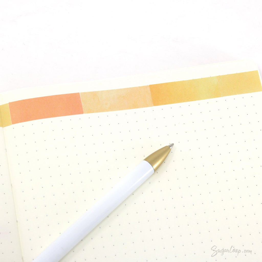 Watercolor Wash Quarter Box Flag Label Bujo Planner Stickers: 0.5in (12 mm) Tall