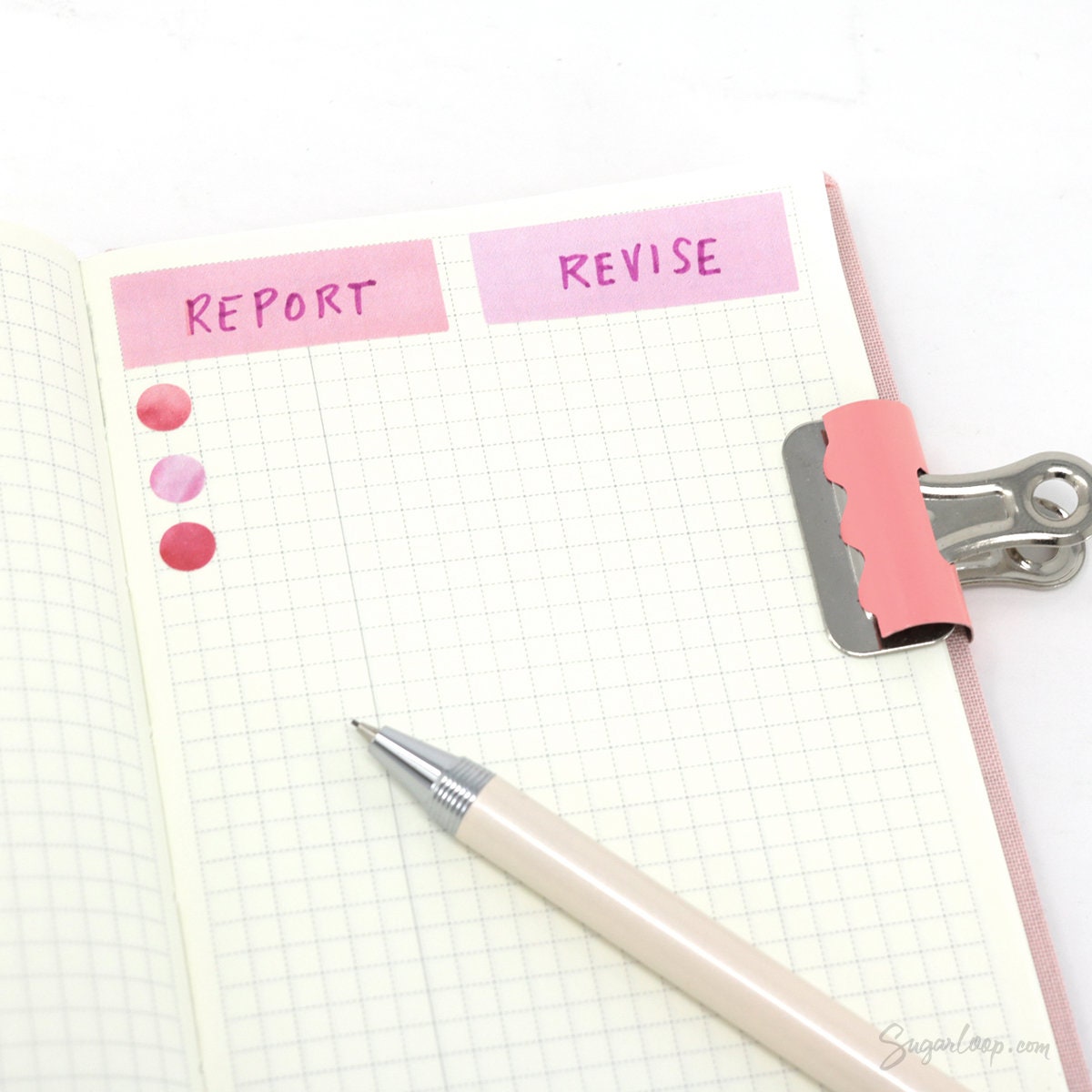 Watercolor Wash Quarter Box Flag Label Bujo Planner Stickers: 0.5in (12 mm) Tall