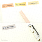 Watercolor Wash Quarter Box Flag Label Bujo Planner Stickers: 0.5in (12 mm) Tall