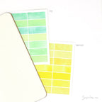 Watercolor Wash Quarter Box Flag Label Bujo Planner Stickers: 0.5in (12 mm) Tall