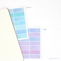 Watercolor Wash Quarter Box Flag Label Bujo Planner Stickers: 0.5in (12 mm) Tall