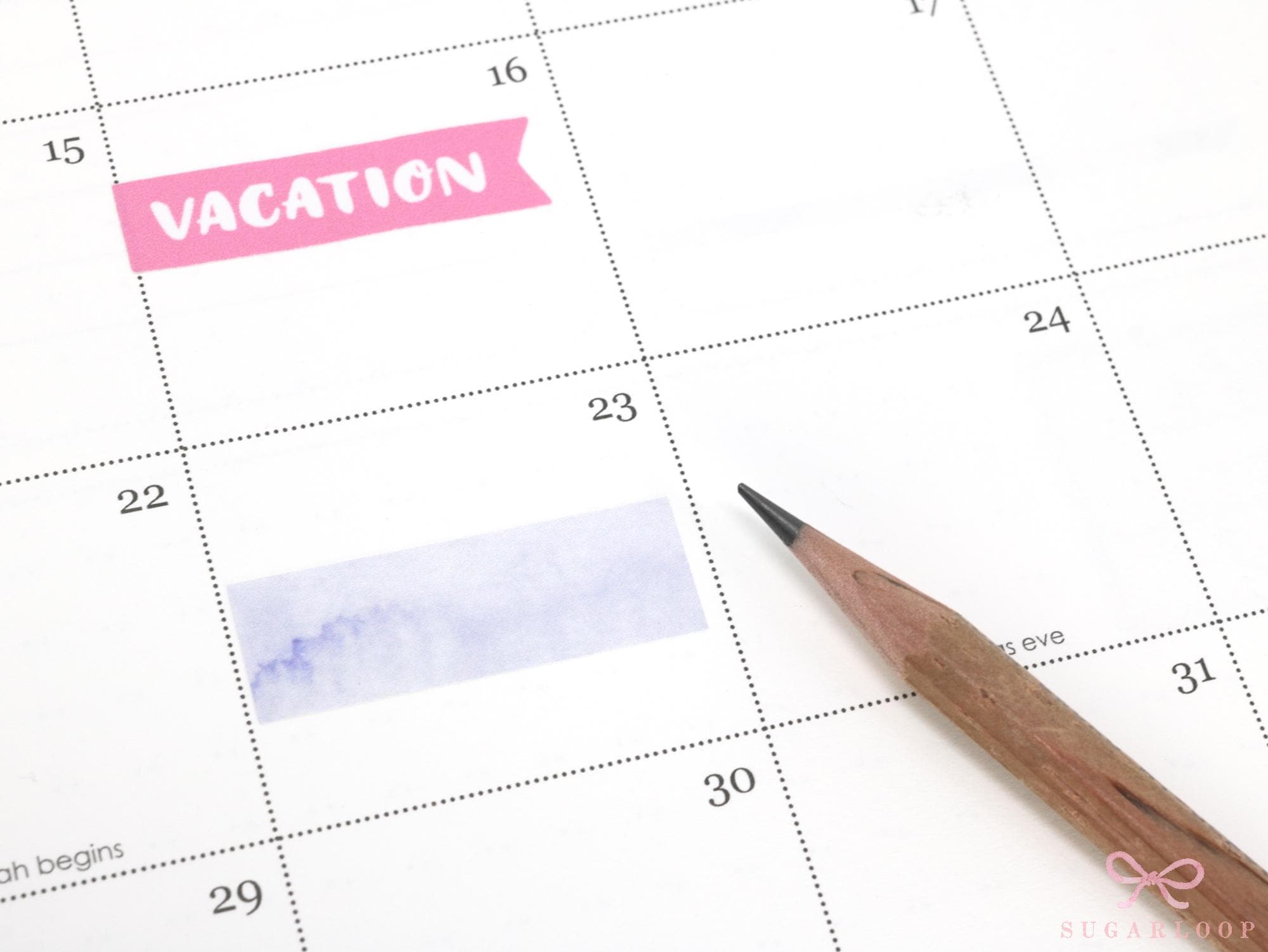 Watercolor Wash Appointment Quarter Box Labels Planner Stickers - 1.5 in (38 mm) in x 0.5 in (12 mm)