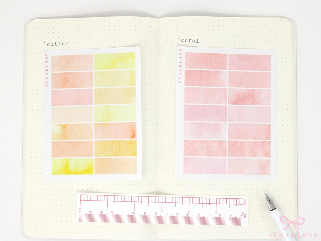 Watercolor Wash Appointment Quarter Box Labels Planner Stickers - 1.5 in (38 mm) in x 0.5 in (12 mm)