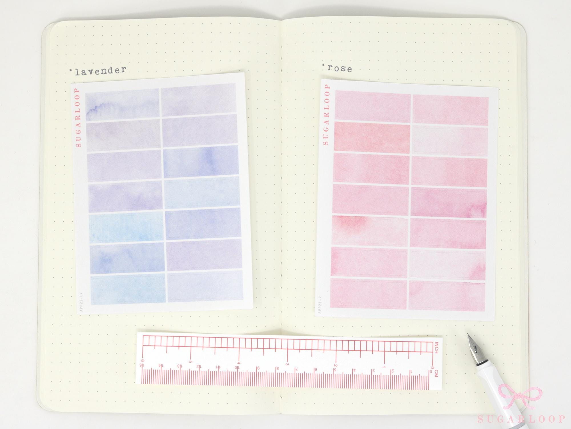 Watercolor Wash Appointment Quarter Box Labels Planner Stickers - 1.5 in (38 mm) in x 0.5 in (12 mm)