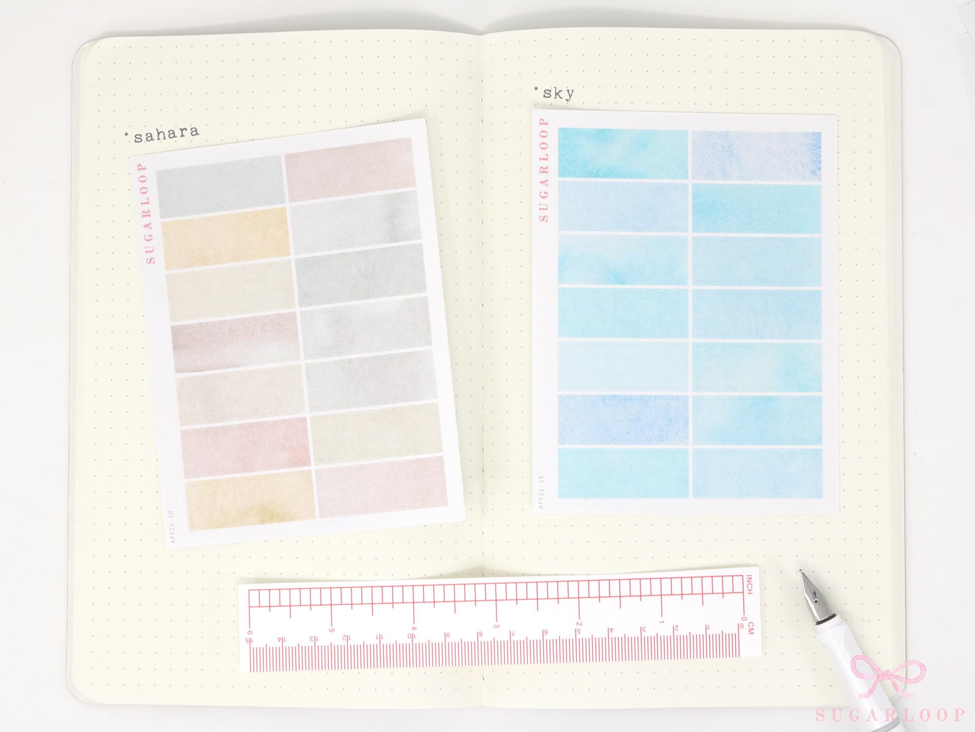 Watercolor Wash Appointment Quarter Box Labels Planner Stickers - 1.5 in (38 mm) in x 0.5 in (12 mm)