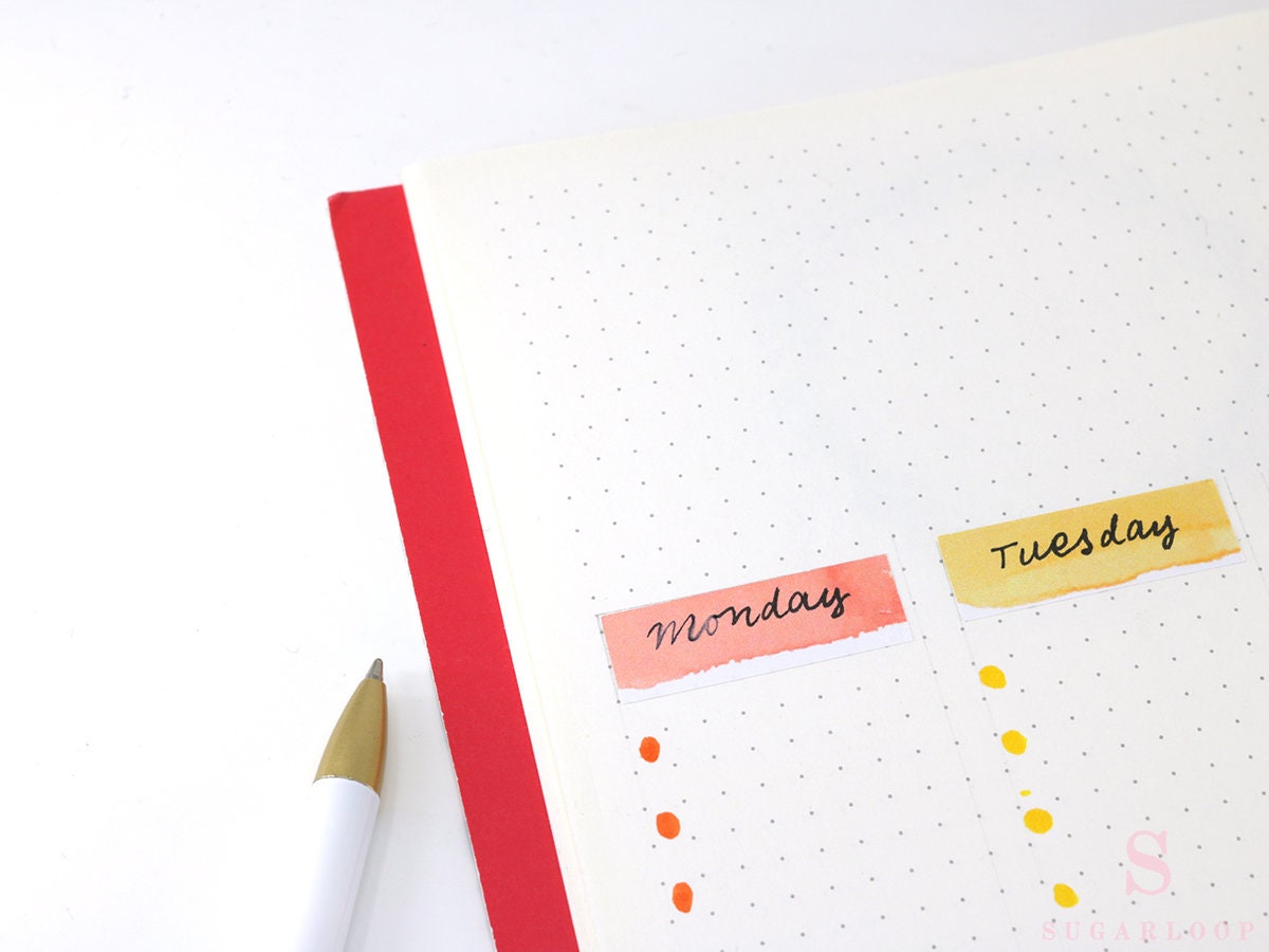 Watercolor Appointment Stickers Quarter Box Label Bujo Planner Stickers:0.5in (12 mm) Tall