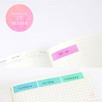 Watercolor Wash Quarter Box Flag Label Bujo Planner Stickers: 0.5in (12 mm) Tall