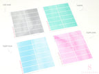Watercolor Wash Quarter Box Flag Label Bujo Planner Stickers: 0.5in (12 mm) Tall