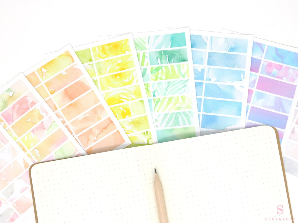 Quarter Box Writable Planner Stickers, 1.5 x 0.5