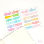 Watercolor Wash Quarter Box Label Planner & Journal Stickers: 0.5in (12 mm) Tall
