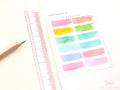 Watercolor Wash Quarter Box Label Planner & Journal Stickers: 0.5in (12 mm) Tall