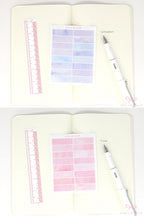 Watercolor Wash 40mm x 10mm Flag Label Hobonichi & Bujo Planner Stickers