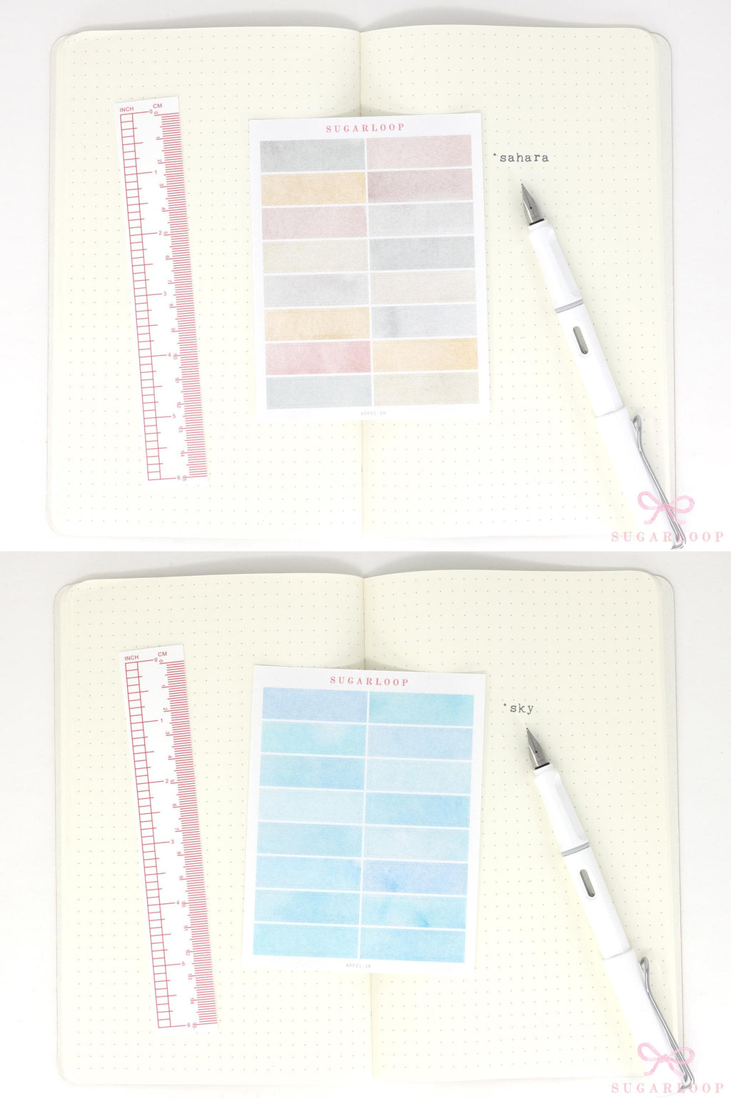 Quarter Box Planner Stickers for Dot Grid Journals: 40mm wide x 10 mm high