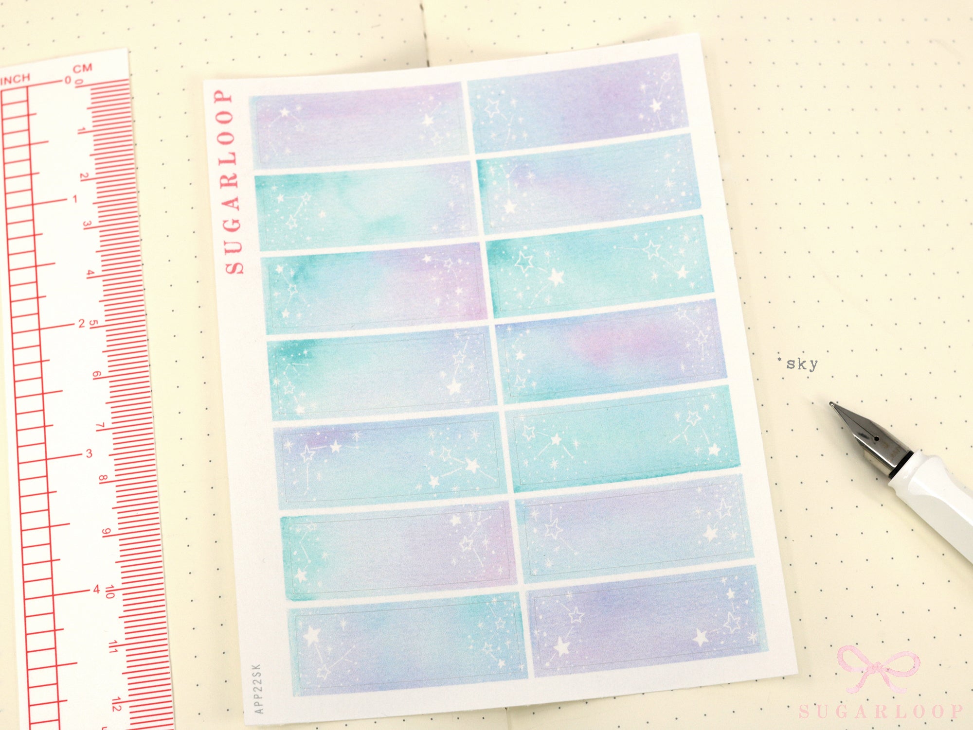 Moon & Stars Quarter Box Planner Stickers, 0.5 in