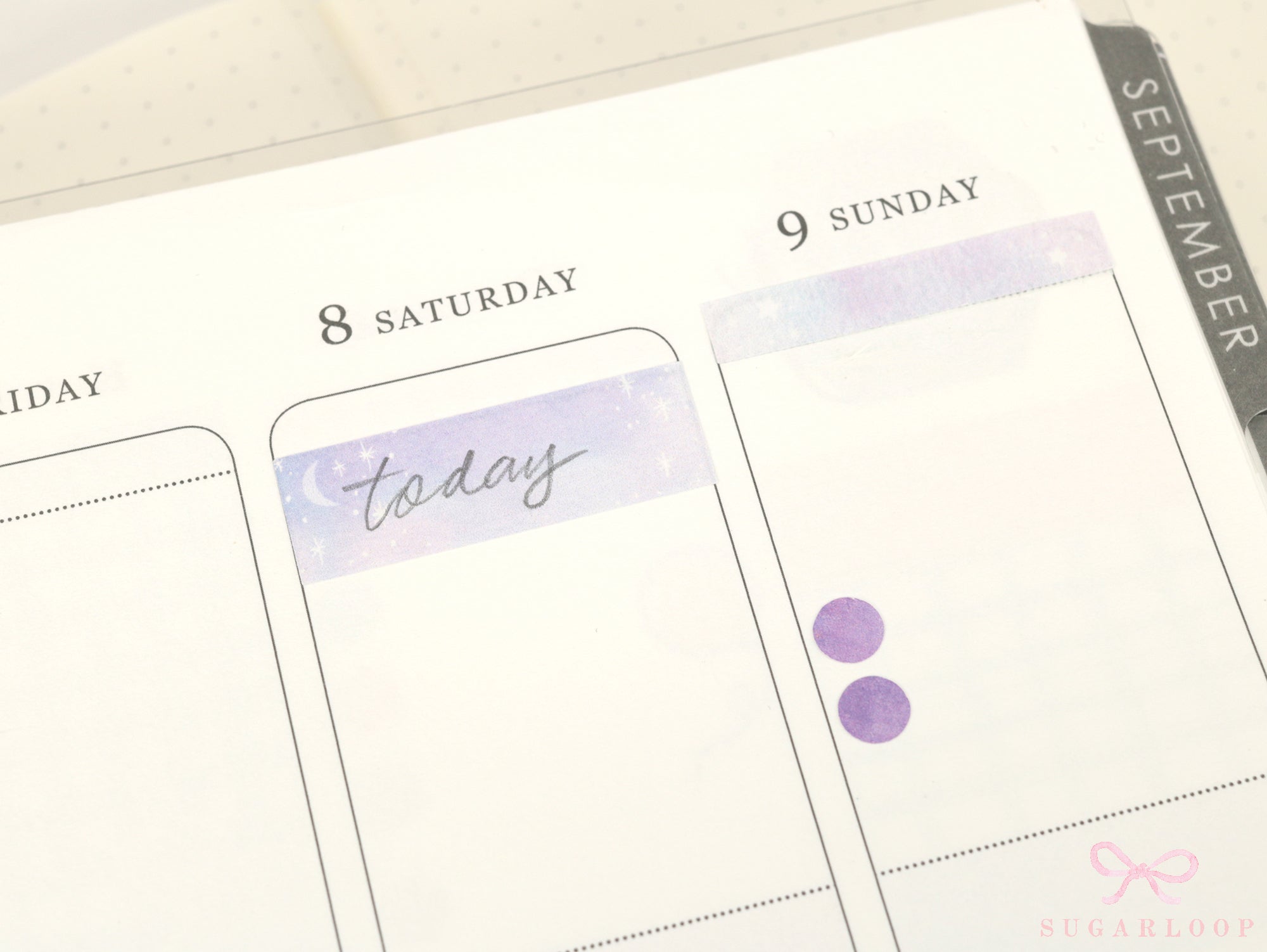 Moon & Stars Quarter Box Planner Stickers, 0.5 in