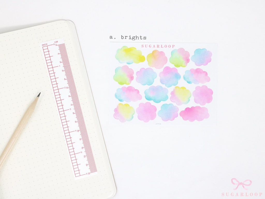 Watercolor Appointment Cloud Bujo Planner Stickers