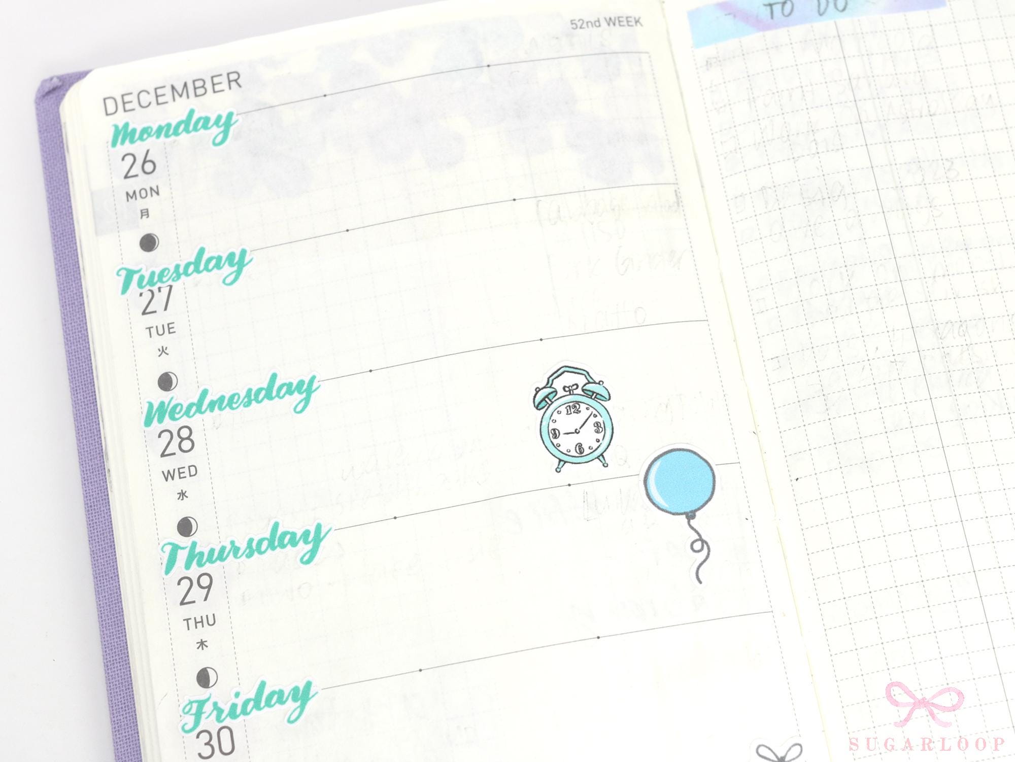 Time Alarm Clock Bujo & Planner Stickers