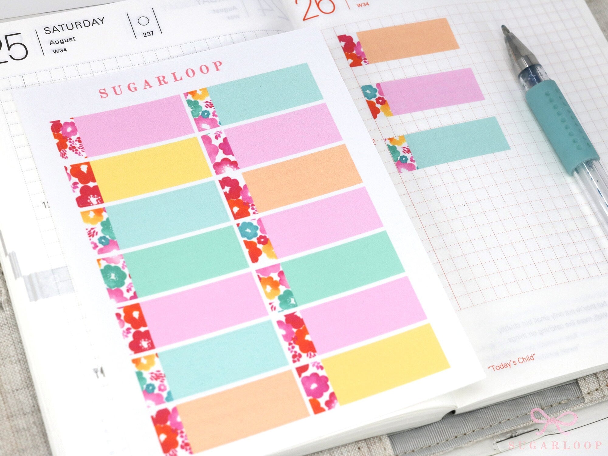 Watercolor Modern Floral Appointment Stickers Quarter Box Label Bujo Planner Stickers: 0.5in (12 mm) Tall