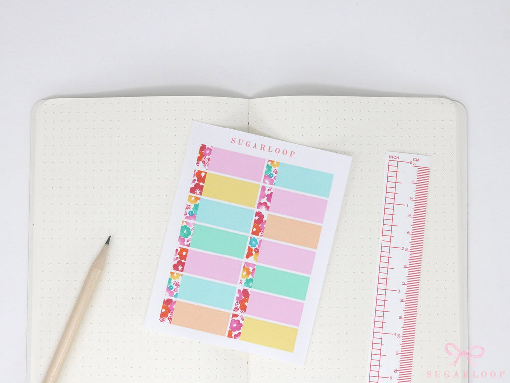 Watercolor Modern Floral Appointment Stickers Quarter Box Label Bujo Planner Stickers: 0.5in (12 mm) Tall
