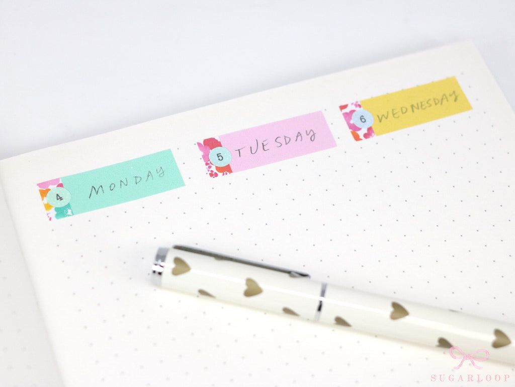 Watercolor Modern Floral Appointment Stickers Quarter Box Label Bujo Planner Stickers: 0.5in (12 mm) Tall