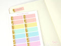 Pastel Header Quarter Box Label Bujo Journal Planner Stickers:0.5in (12 mm) Tall