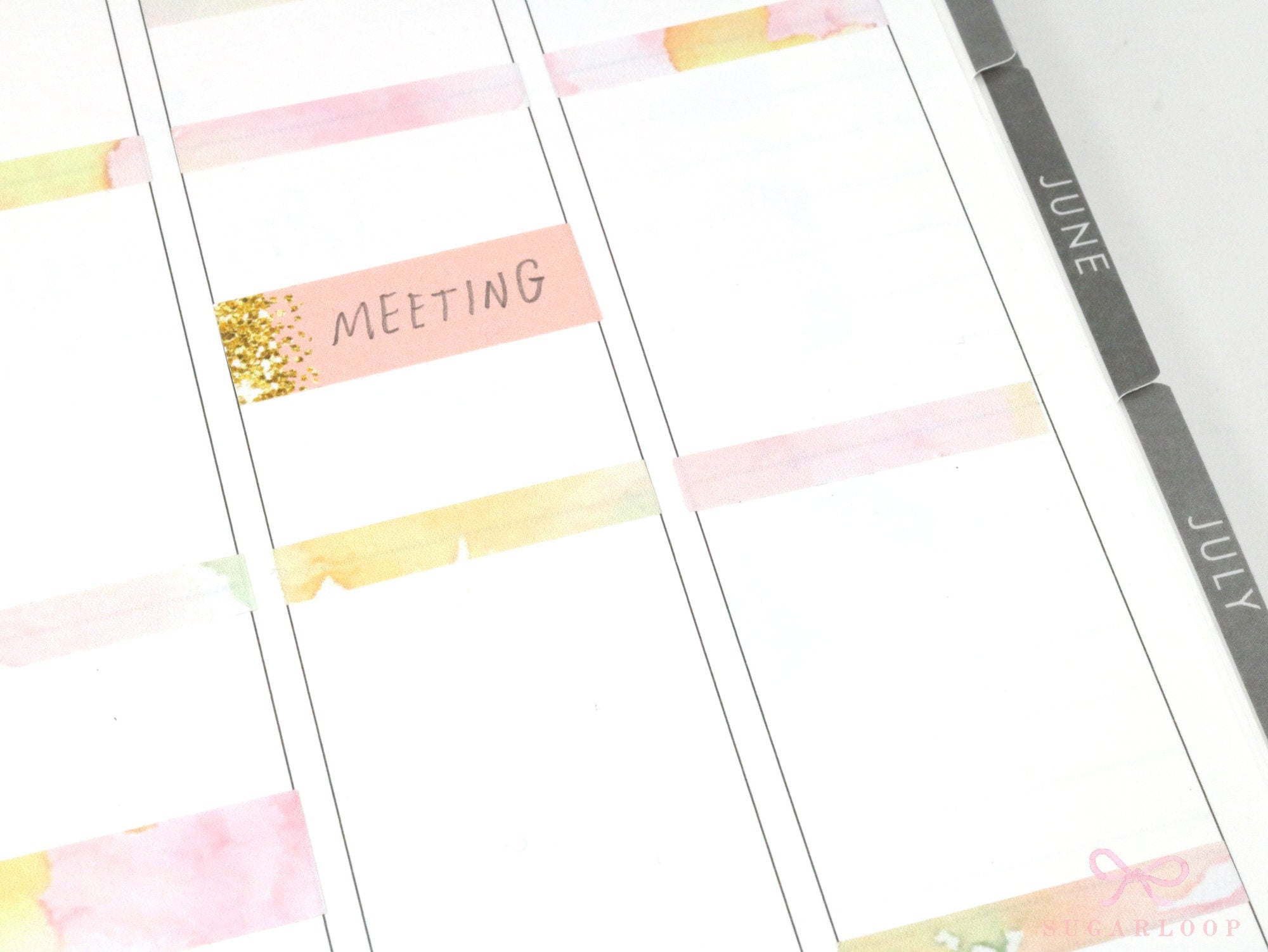 Pastel Header Quarter Box Label Bujo Journal Planner Stickers:0.5in (12 mm) Tall